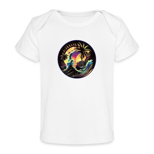 Purple Sunset Waves - Baby Organic T-Shirt