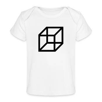 necker cube - reversible figure - Baby Organic T-Shirt - white - Front