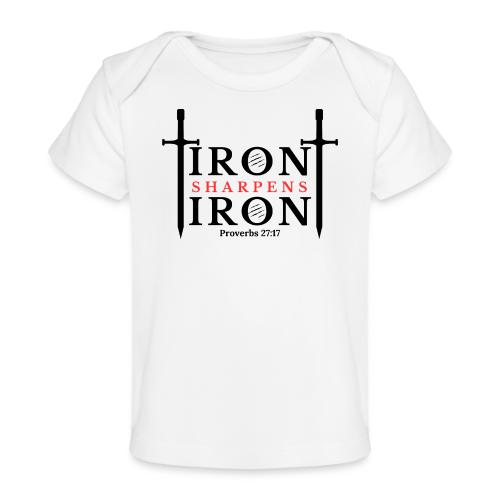 Iron Sharpens Iron - Proverbs 27:17 (Black & Red) - Baby Organic T-Shirt