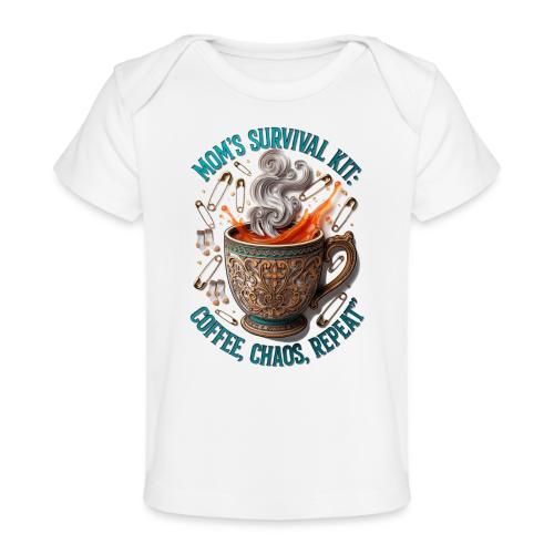 Mom's Survival Kit Tee | Coffee Chaos - Baby Organic T-Shirt