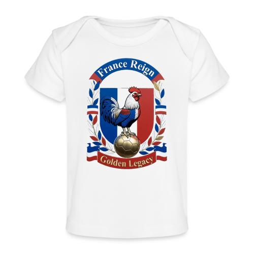 France Rooster Reign T-Shirt, Tricolore Pride Gift - Baby Organic T-Shirt