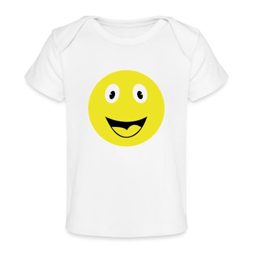 Yellow Happy Face Print - Baby Organic T-Shirt