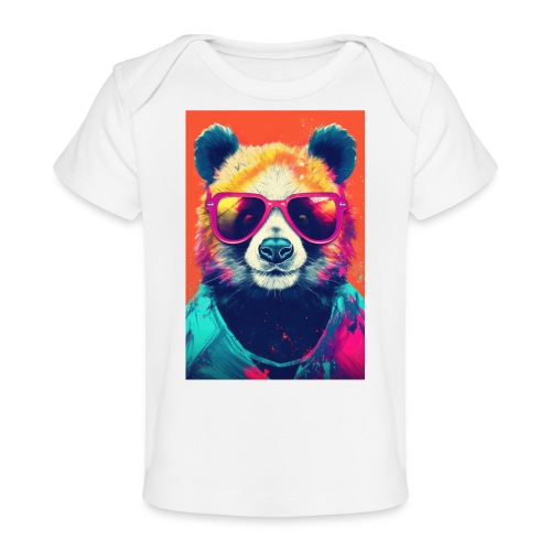 Panda in Pink Sunglasses - Baby Organic T-Shirt
