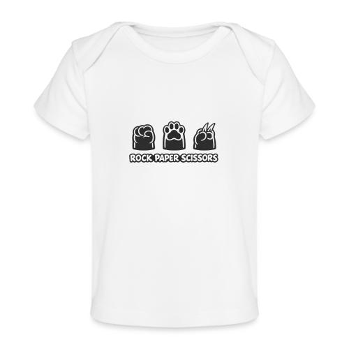 Playful Dog Paw Rock Paper Scissors - Baby Organic T-Shirt