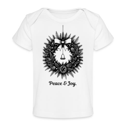 Peace & Joy T-Shirt | Minimalist Elegant Christmas - Baby Organic T-Shirt