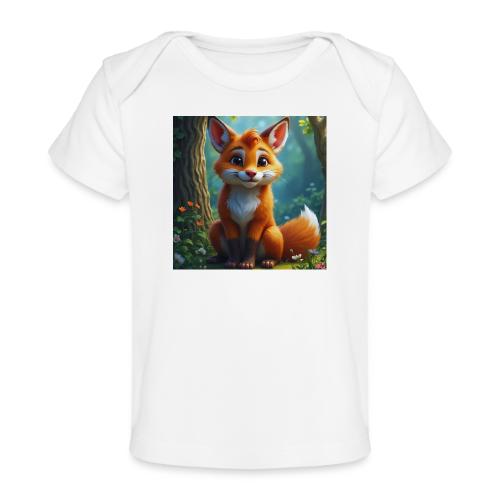 Magical fantasy fox in enchanted forest scene - Baby Organic T-Shirt