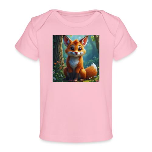 Magical fantasy fox in enchanted forest scene - Baby Organic T-Shirt