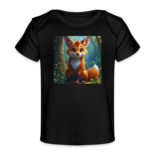 Magical fantasy fox in enchanted forest scene - Baby Organic T-Shirt