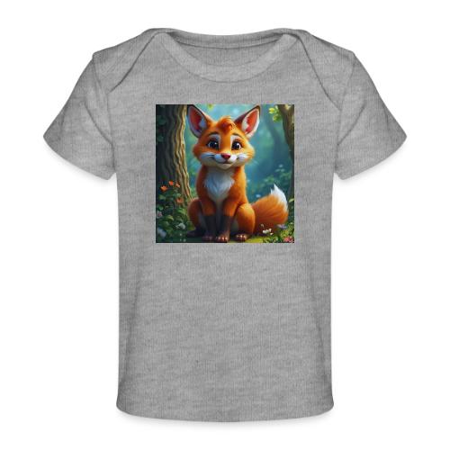 Magical fantasy fox in enchanted forest scene - Baby Organic T-Shirt