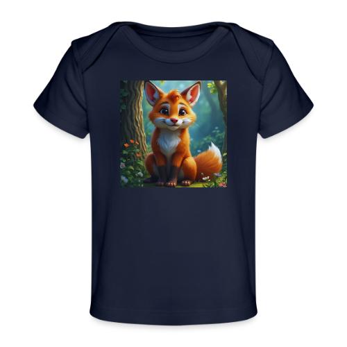 Magical fantasy fox in enchanted forest scene - Baby Organic T-Shirt