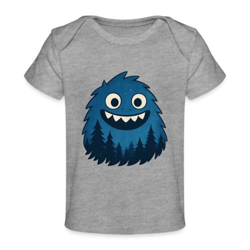 Whimsical Blue Forest Monster – Cute Cartoon Night - Baby Organic T-Shirt
