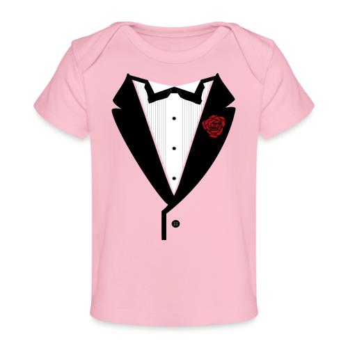 Tuxedo Shirt With Black Lapel And Bowtie - Baby Organic T-Shirt