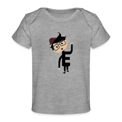 Alphabet Letter E - Uneven Little Man Enzo - Baby Organic T-Shirt