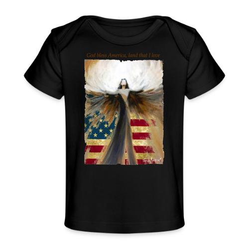 God bless America Angel_Strong color_Brown type - Baby Organic T-Shirt