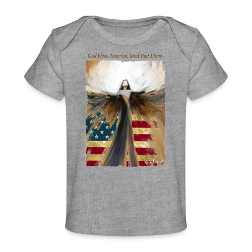 God bless America Angel_Strong color_Brown type - Baby Organic T-Shirt