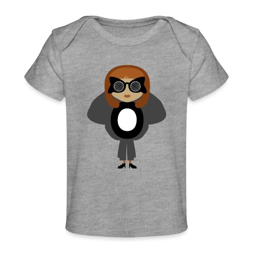 Alphabet Letter O -Fashion Girl with Strange Eyes - Baby Organic T-Shirt