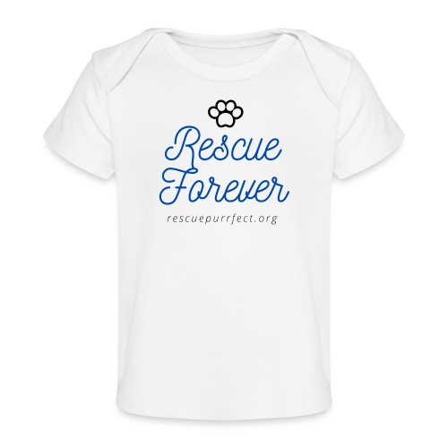 Rescue Purrfect Cursive Paw Print - Baby Organic T-Shirt