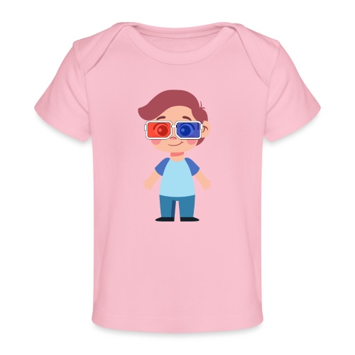 Boy with eye 3D glasses - Baby Organic T-Shirt