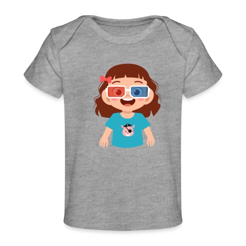 Girl red blue 3D glasses doing Vision Therapy - Baby Organic T-Shirt