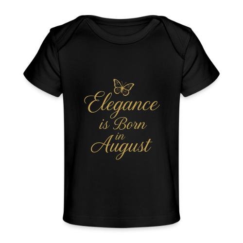 Elegance Is Born in August | Gold Butterfly - Baby Organic T-Shirt