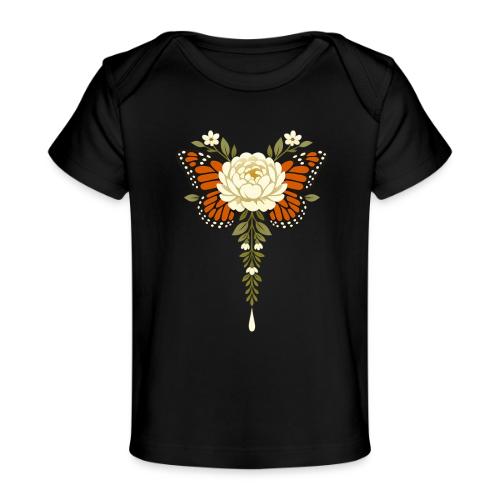 Monarch Butterfly Floral Botanical Art - Baby Organic T-Shirt