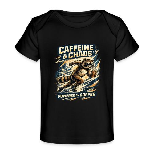 Funny Caffeine Chaos Raccoon Coffee Lover Morning - Baby Organic T-Shirt