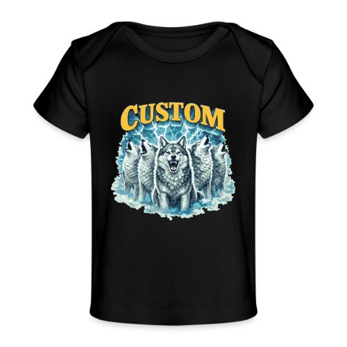 Custom Wolf Pack Howling Moon Vintage Wilderness - Baby Organic T-Shirt