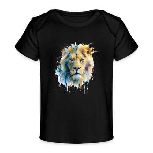 Splash-Art Lion Face - Baby Organic T-Shirt