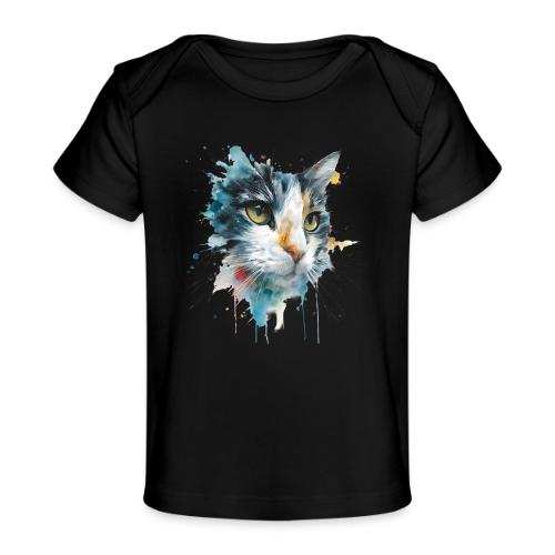 Watercolor cat face - Baby Organic T-Shirt