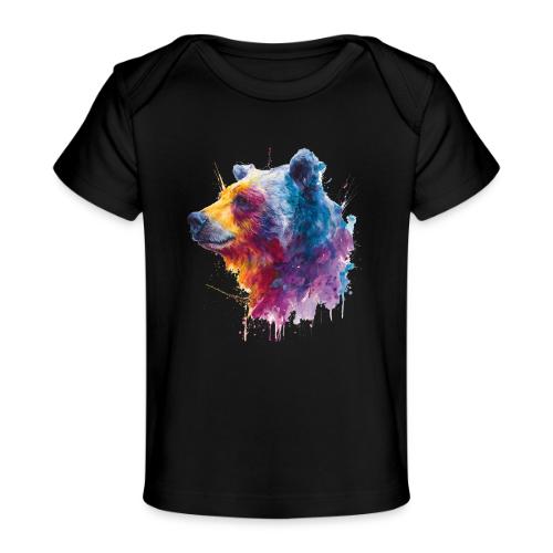Watercolor Bear Portrait - Baby Organic T-Shirt