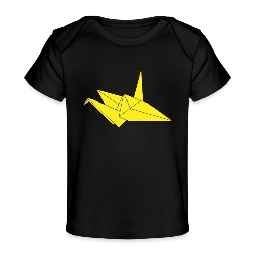 Origami Paper Crane Design - Yellow - Baby Organic T-Shirt