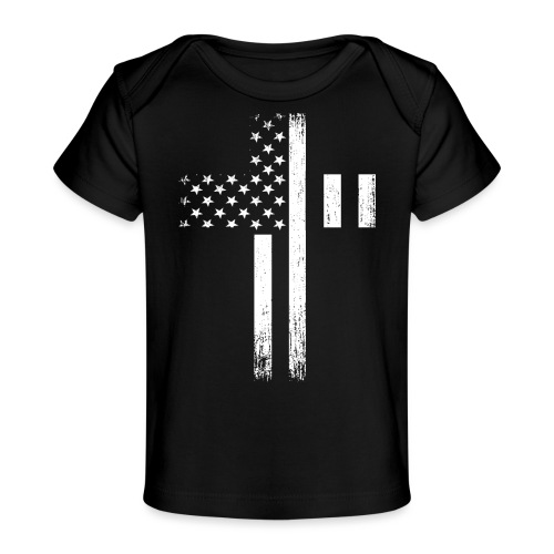 Vintage USA Flag Cross - Baby Organic T-Shirt