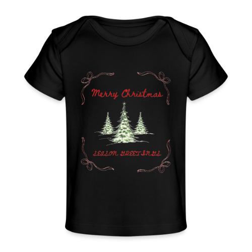 Beautiful Green Christmas Tree Graphic - Baby Organic T-Shirt
