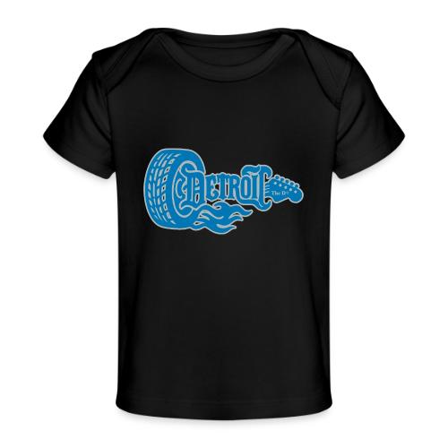 The D® - Detroit Wheel Guitar with Flames Bl Slvr - Baby Organic T-Shirt