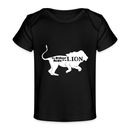 My Other Ride Is a Lion Silhouette White - Baby Organic T-Shirt