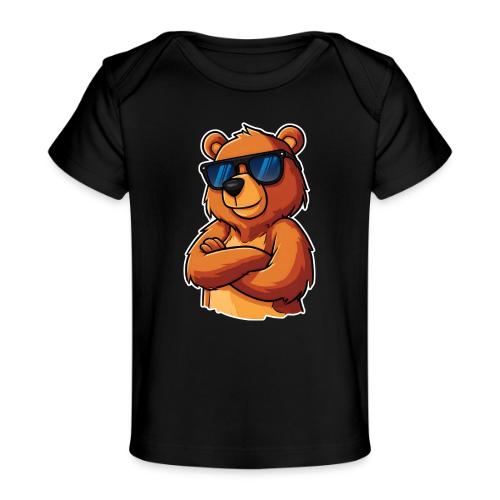 Cool Bear Sunglasses Cartoon Design - Baby Organic T-Shirt