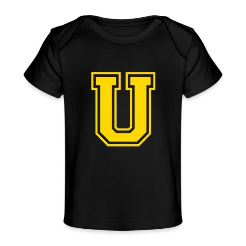 Letter U – Capital Athletic Alphabet Monogram - Baby Organic T-Shirt