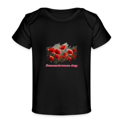 Remembrance Day with poppies - Baby Organic T-Shirt