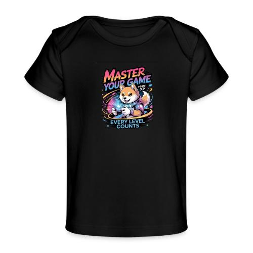 Cute Gamer Shiba Inu Level Up - Baby Organic T-Shirt