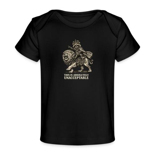 Funny Raccoon King Riding Lion Vintage Meme Art - Baby Organic T-Shirt