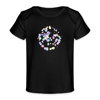 abstract circles pattern - Baby Organic T-Shirt - black - Front