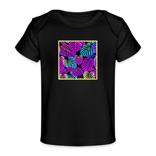 NeonLeaf Harmony Vibrant Pattern - Baby Organic T-Shirt