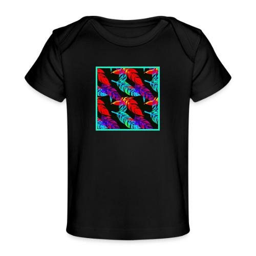 Neon Luminous Foliage Elegance - Baby Organic T-Shirt