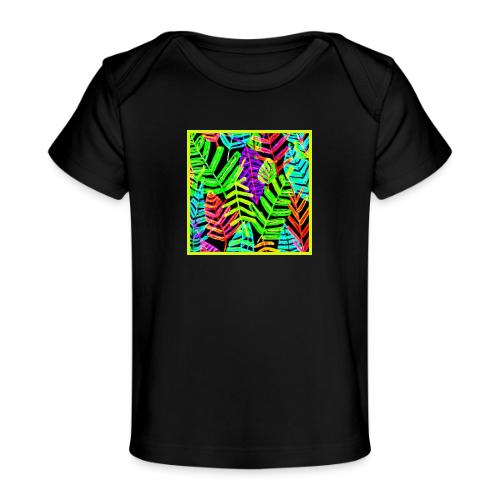Glowing Leaf Pattern Design - Baby Organic T-Shirt