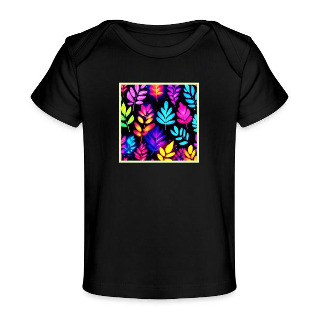 Neon Leaves Abstract Pattern