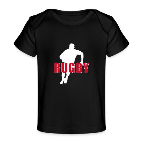 Bold Rugby Action Silhouette - Baby Organic T-Shirt