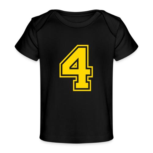 Number 4 in a classic athletic collegiate font - Baby Organic T-Shirt