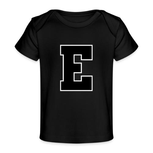 Varsity Letter E Collegiate Font Graphic - Baby Organic T-Shirt