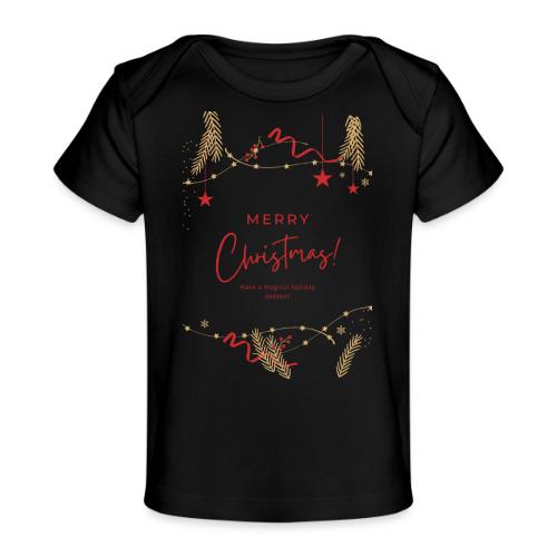 Merry Christmas Typography Design - Baby Organic T-Shirt
