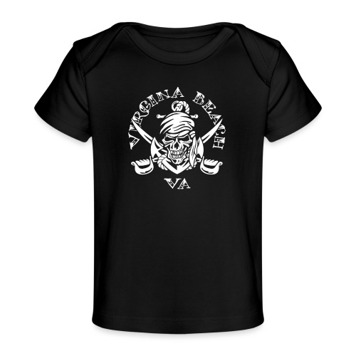 Virginia Beach, VA Pirate Skull Anchor and Swords - Baby Organic T-Shirt